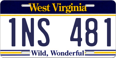 WV license plate 1NS481
