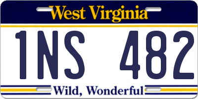 WV license plate 1NS482