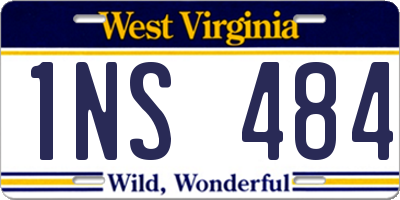 WV license plate 1NS484