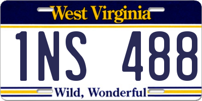WV license plate 1NS488
