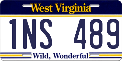 WV license plate 1NS489