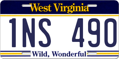 WV license plate 1NS490