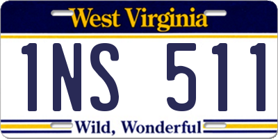 WV license plate 1NS511