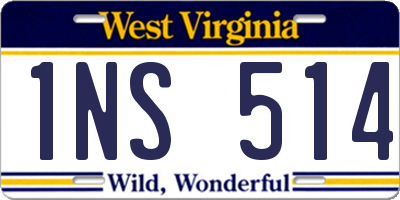WV license plate 1NS514