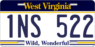 WV license plate 1NS522