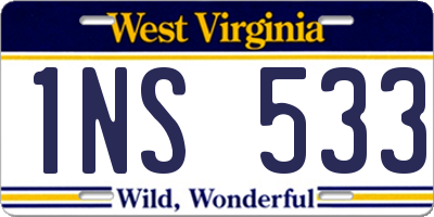 WV license plate 1NS533