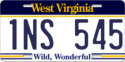 WV license plate 1NS545