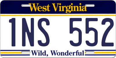 WV license plate 1NS552