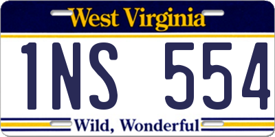 WV license plate 1NS554