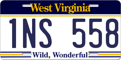 WV license plate 1NS558