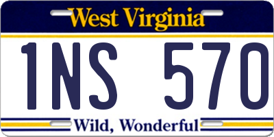 WV license plate 1NS570