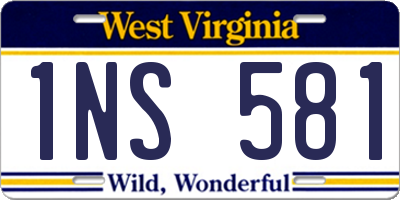 WV license plate 1NS581