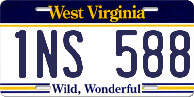 WV license plate 1NS588