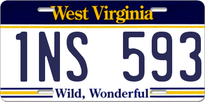 WV license plate 1NS593