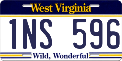 WV license plate 1NS596
