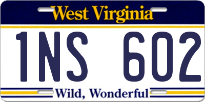 WV license plate 1NS602