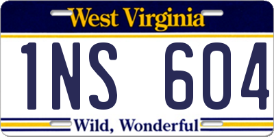 WV license plate 1NS604
