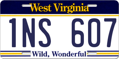 WV license plate 1NS607