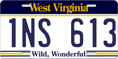 WV license plate 1NS613