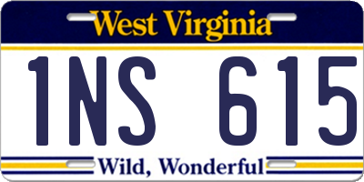 WV license plate 1NS615