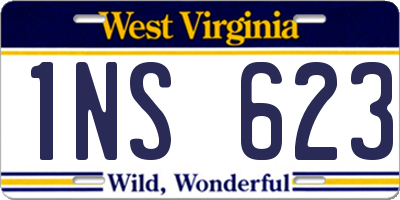 WV license plate 1NS623