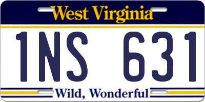 WV license plate 1NS631