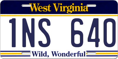 WV license plate 1NS640