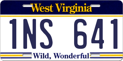 WV license plate 1NS641