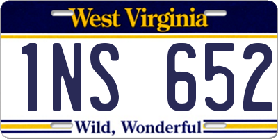 WV license plate 1NS652