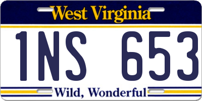 WV license plate 1NS653