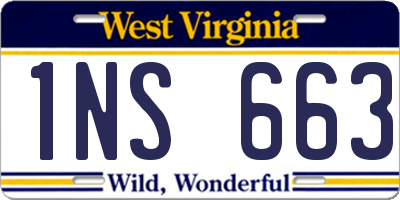 WV license plate 1NS663