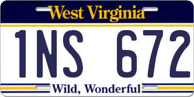 WV license plate 1NS672