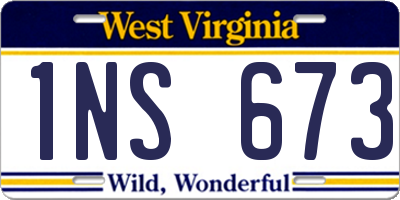 WV license plate 1NS673