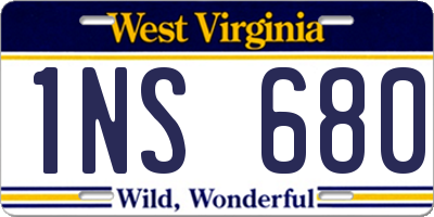 WV license plate 1NS680