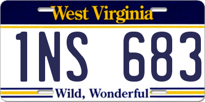 WV license plate 1NS683