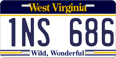 WV license plate 1NS686