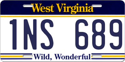 WV license plate 1NS689