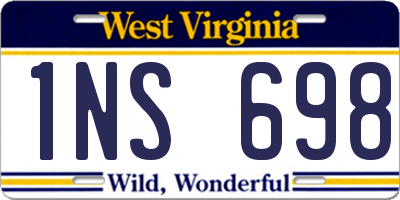 WV license plate 1NS698