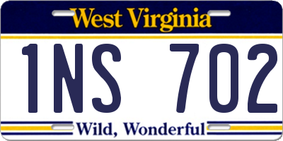 WV license plate 1NS702