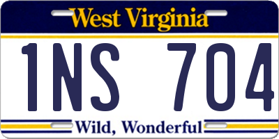 WV license plate 1NS704