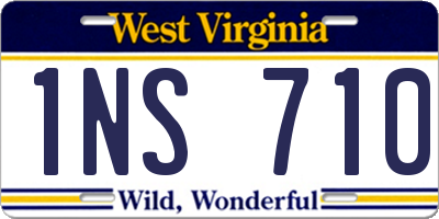 WV license plate 1NS710
