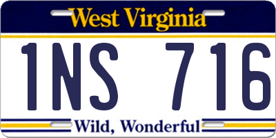 WV license plate 1NS716