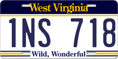 WV license plate 1NS718