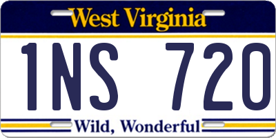WV license plate 1NS720
