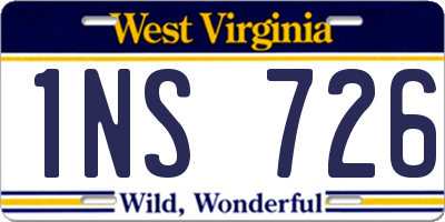 WV license plate 1NS726