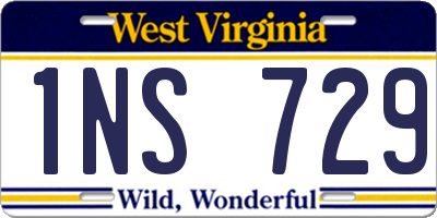 WV license plate 1NS729