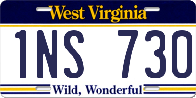 WV license plate 1NS730