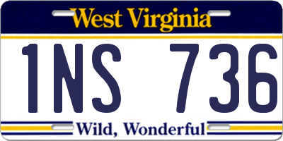WV license plate 1NS736