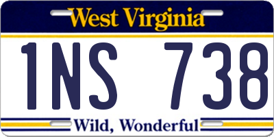 WV license plate 1NS738