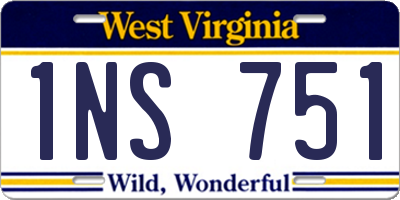 WV license plate 1NS751